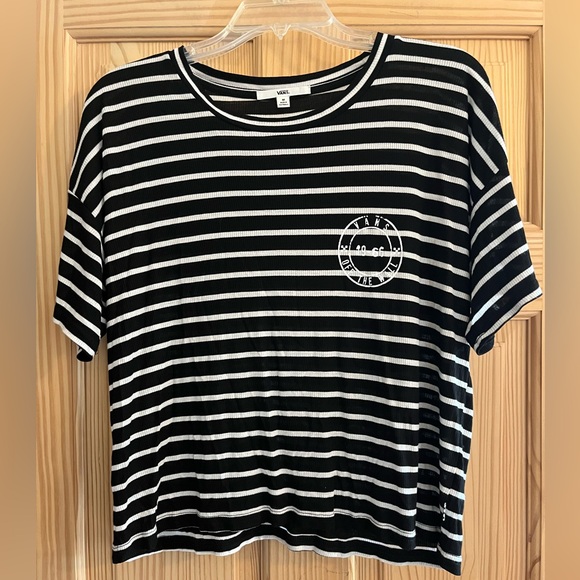 Vans Tops - Vans Black and White 1966 Off the Wall Stripped shirt Size M